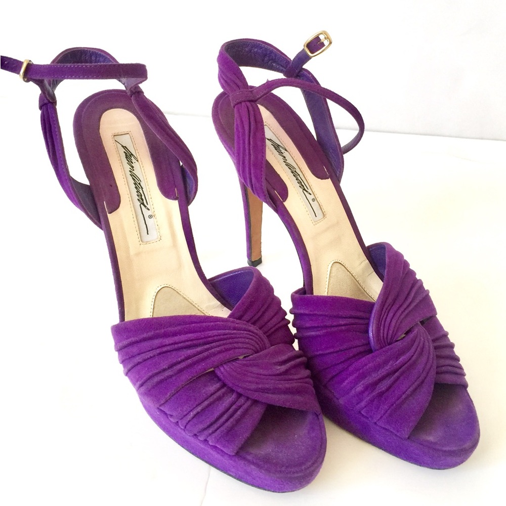 Brian Atwood Suede Platform Sandals heels
